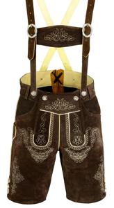 Premium Bavarian Lederhosen Men Handmade Genuine Leather German Oktoberfest Festival Shorts - Product Image 2