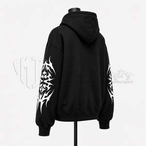Sudadera con Capucha Negra Personalizada con Cierre, Estilo Urbano, 100% Algodón Felpa, Unisex, Invierno, Fabricante, Venta al Por Mayor, OEM, ODM - Product Image 5