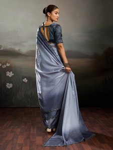 Sari de seda suave de primera calidad con lentejuelas, fabricante y proveedor de moda femenina de Surat - Product Image 4
