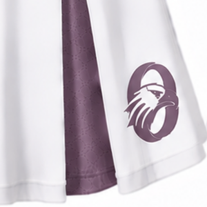 Ensemble d'uniforme de cheerleading sublimé blanc-mauve sans manches, haut et jupe pour équipe sportive, tenue de sport pour entraînement, performance et compétition - Product Image 5
