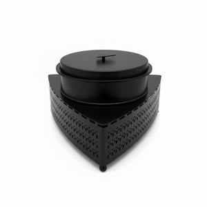 Recipiente para Calentar Comida de Acero Inoxidable con Diseño Geométrico Triangular Multicolor y Base Estampada para Buffet de Hotel y Catering - Product Image 2