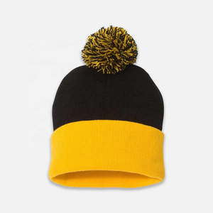 Harry Johnson Production 2026 Unisex Blue Striped Beanie With Pom Pom 100% Acrylic <b>Winter</b> Hat For Adults 56-58CM Casual Wear - Product Image 5