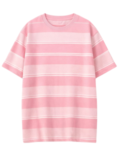 T-shirt personnalisé rose pour homme, 100 % coton, col rond, manches courtes, décontracté, streetwear d'été, écologique, séchage rapide, fabricant OEM, fournisseur - Product Image 1