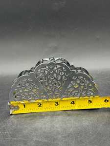 Porta Servilletas de Metal Plateado Cromado con Filigrana, Marca Irvin Ware - Product Image 5