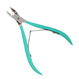 Coupe-ongles incurvé en acier inoxydable avec poignées turquoise, pointe biseautée tranchante pour ongles des doigts, usage adulte, conception durable, style simple - Product Image 3