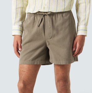 Shorts Oxford en coton grande taille pour homme, couleur unie, taille élastiquée avec cordon, décontractés, coupe Bermuda, taille mi-haute avec poches - Product Image 2