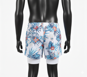 กางเกงชายหาดแบบซับลิเมชั่นสั่งทำพิเศษ 2 in 1 กางเกงว่ายน้ำพร้อมกางเกงเลกกิ้งซับใน แฟชั่น แห้งเร็ว ผ้าซาตินโพลีเอสเตอร์ 100% - Product Image 3