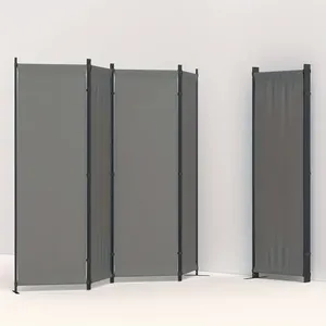 Muro divisorio portatile pieghevole a 4 pannelli da 88 pollici con schermo indipendente per la Privacy per la decorazione del dormitorio della camera da letto dell'home Office in grigio - Product Image 4