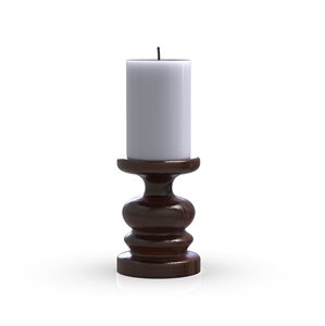 เชิงเทียนไม้ทรงกลม ฐานลายร่อง งานแฮนด์เมด ดีไซน์ทันสมัย ตกแต่งบ้าน - Product Image 3