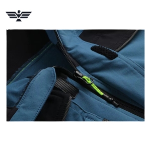Veste de travail haute visibilité pour homme, bleu noir, polyester respirant, coupe-vent, vêtement d'extérieur, type uniforme, impression sérigraphique tendance - Product Image 6