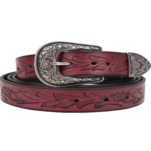 Unisex <b>Western</b> Leather Tooling <b>Belt</b> floral hand Carving Tooled Design Cowboy Cowgirl <b>Belt</b> with Designer Brass Buckle - Product Image 6