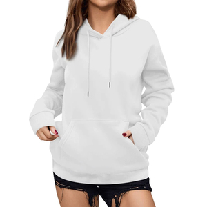 <b>Top</b> Selling Women's <b>Navy</b> Blue Pullover Hoodie 2025 Winter Collection Long Sleeve Casual Sweatshirts with Pocket Hooded Collar - Product Image 1