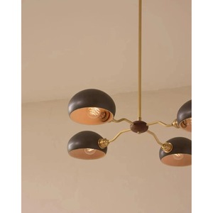 Most Selling Modern Brass Ceiling Pendant <b>Light</b> With Four <b>White</b> Glass <b>Shades</b> Circular Design Lighting Fixture - Product Image 6