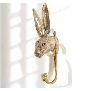 Nouvelle Arrivée : Crochets Muraux Décoratifs en Laiton en Forme de Lapin, Robustes, pour Clés, Serviettes, Vêtements, Écharpes, Sacs et Décoration Intérieure - Product Image 1