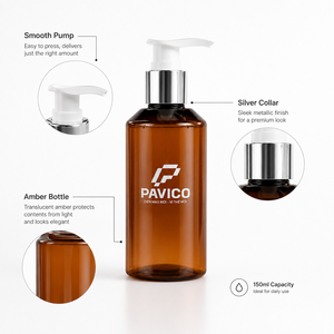 150ml Amber Round PET Lotion <b>Pump</b> <b>Bottle</b> 24mm for Cosmetic Personal Care Packaging Manufacturer in Vietnam - Product Image 3