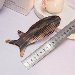 Hand Crafted Personalized Natural Buffalo Horn Fish <b>Comb</b> Anti Static <b>Hair</b> <b>Comb</b> Handmade Detangling <b>Comb</b> Unique for Women Men - Product Image 6