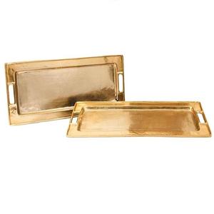 Ornamental Vintage Stainless Steel Serving Tray with Handles <b>Silver</b> Platter for Christmas <b>Table</b> Display Home Decor <b>Coffee</b> Tray - Product Image 1