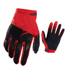 Red Black Full Finger Motocross Racing Gloves Breathable Non <b>Slip</b> <b>Nylon</b> Hook And Loop Closure Unisex Outdoor Use - Product Image 1