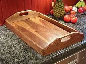 Premium Round Wooden Serving Tray with Handles – Large Acacia Wood Platters for Dinner, Breakfast, Charcuterie Board, and <b>Party</b> - Product Image 4