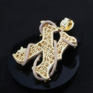 Pendentif fantaisie style Hip-Hop en argent 925, serti de moissanite D VVS1 taille ronde, lettre R, pour cadeau - Product Image 4