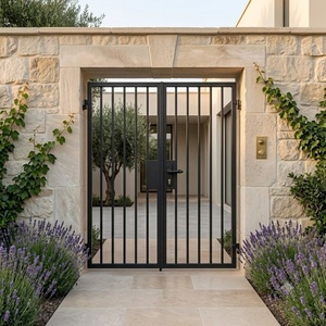 Puerta de Entrada de Hierro Forjado Resistente a la Oxidación de Fácil Instalación KHP, Puerta Doble Metálica Tradicional Abatible para Jardín - Product Image 4