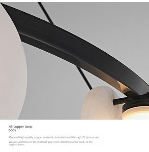 โคมไฟตั้งโต๊ะขนาดใหญ่พิเศษสไตล์นอร์ดิก โคมไฟระย้าหินธรรมชาติสเปนสุดหรูสำหรับห้องรับประทานอาหาร ห้องครัว บาร์ - Product Image 6