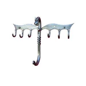 Barra de Ganchos de Pared de Hierro Forjado Resistente, con 5 Ganchos, Estilo Industrial Vintage, para Colgar Llaves y Toallas en la Entrada - Product Image 2