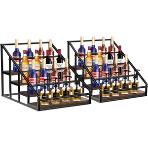 Multi Tier Organizer <b>Storage</b> <b>Rack</b> Useful In Bar Area For Bottles Glasses And Mixers Also Suitable for <b>Kitchen</b> Pantry From India - Product Image 1