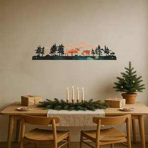 Decorazione da Parete in Metallo Vintage con Alce, Foresta Invernale e Albero di Natale per Soggiorno, Camera da Letto e Ingresso - Product Image 4