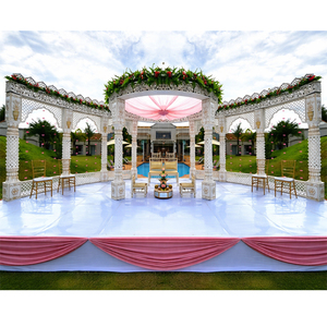 Mandap Maharani para Bodas con Temática de Jardín al Aire Libre, Decoración de Mandap Maharani para Bodas Tradicionales del Sur, Diseño de Mandap Redondo Estilo USA - Product Image 1