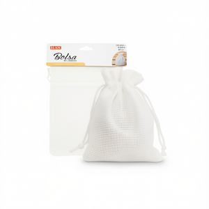 Sacchetto Regalo Ilan 9x12 Cm in Cotone Bianco con Cordoncino per Regali - Product Image 2