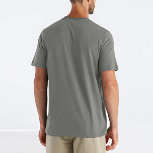 T-shirts pour hommes de qualité supérieure, en coton, pour l'été, style tendance, couleur unie, coupe régulière, fitness, t-shirt ample en gros pour hommes - Product Image 4
