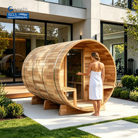 Retraite en bord de mer à la Côte d'Azur : Sauna de montagne résistant aux intempéries IPX4 avec fenêtre demi-lune |   CE ETL |   DDP à Marseille