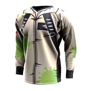 Camiseta de Paintball Personalizada de Manga Larga Negra y Roja con el Número 00, Diseño de Malla en la Espalda, Ropa de Competición - Product Image 5