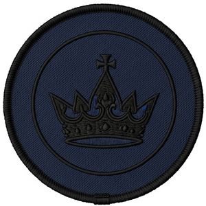 Insignia de Blazer Bordada Personalizada para Uniforme de Logia: Escudo con Corona de Laurel Masónica en Verde, Blanco y Negro - Product Image 2