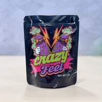 Nouveaux sacs en Mylar de 3,5 g + boîte d'exposition holographique + divers designs en stock