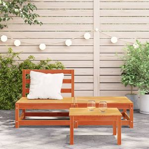 Sofá Modular Individual de Madera de Pino Macizo Color Cera Marrón para Jardín o Patio - Product Image 3