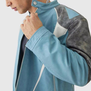 แจ็คเก็ตหนังมอเตอร์ไซค์สไตล์วินเทจสำหรับผู้ชาย คุณภาพสูง เคลือบผิวอย่างดี ดีไซน์หรูหรา ซิปหน้าปรับแต่งได้ ราคาประหยัด - Product Image 3