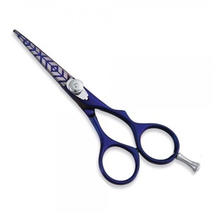 Ciseaux de coiffure professionnels en acier inoxydable à pointe affûtée pour droitiers, manche long, ciseaux à cheveux bleus - Product Image 1