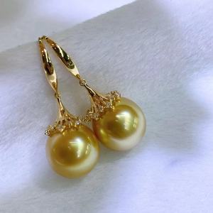 925 Sterling Silver Fine <b>Dangle</b> <b>Earrings</b> Light Version Natural <b>Pearl</b> Classic Water Bucket Universal Versatile 11-12mm - Product Image 2