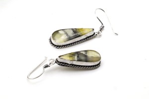 Natural Agate <b>Hoop</b> <b>Earrings</b> with German <b>Silver</b> – Handmade Gemstone <b>Hoop</b> Jewelry for Women - Product Image 4