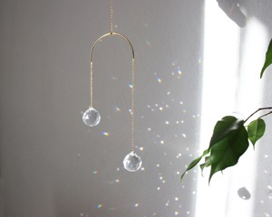 Attrape-soleil en métal et cristal de forme incurvée, élégant, idéal pour la décoration de la maison, du jardin, du balcon, de la fenêtre, idée cadeau - Product Image 5
