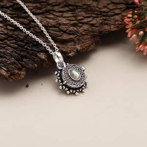 Pendentif boîte à pilules en labradorite naturelle, fait main, en argent sterling 925, cadeau de fiançailles vintage - Product Image 5