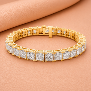 Princess Cut Diamond Tennis Bracelet Yellow White Rose Gold Square Stone Bridal Jewelry <b>Gift</b> for Women Elegant Style - Product Image 3