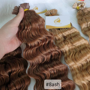 Extensiones de Cabello Remy Vietnamita 100% Natural con Queratina Italiana I-Tips, 8-32 Pulgadas, 100 Gramos, Color Claro, Pre-Adheridas con Cinta Frontal, Estilo Ondulado - Product Image 1