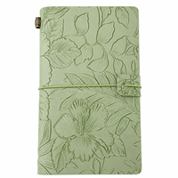 Cuaderno de Tapa Dura con Papel Floral Vintage A6, Cuaderno de Viaje Retro con Flores en Relieve, Bloc de Notas de Viaje con Bolsillo, Venta al por Mayor