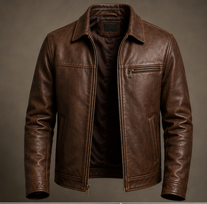 Champ King VESTE EN CUIR PREMIUM DE HAUTE QUALITÉ POUR HOMMES, IMPERMÉABLE, AUTOMNE, CASUELLE, TRÈS ÉLÉGANTE ET COOL - Product Image 1