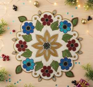 3 PCS Handmade <b>Beaded</b> Table <b>Placemats</b> with Leather – Elegant Dining Table Decor, African Beadwork, Unique Home Gift - Product Image 4