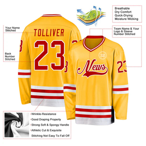 Maillots de hockey personnalisés pour le marché américain, nom et numéro personnalisés, fournisseur de vêtements de sport pour le hockey sur glace - Product Image 6