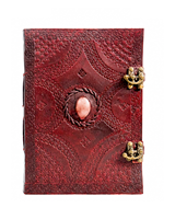 Journal en cuir véritable fait à la main avec motif de pierre et fermeture à deux fermetures, qualité supérieure, écriture et prise de notes